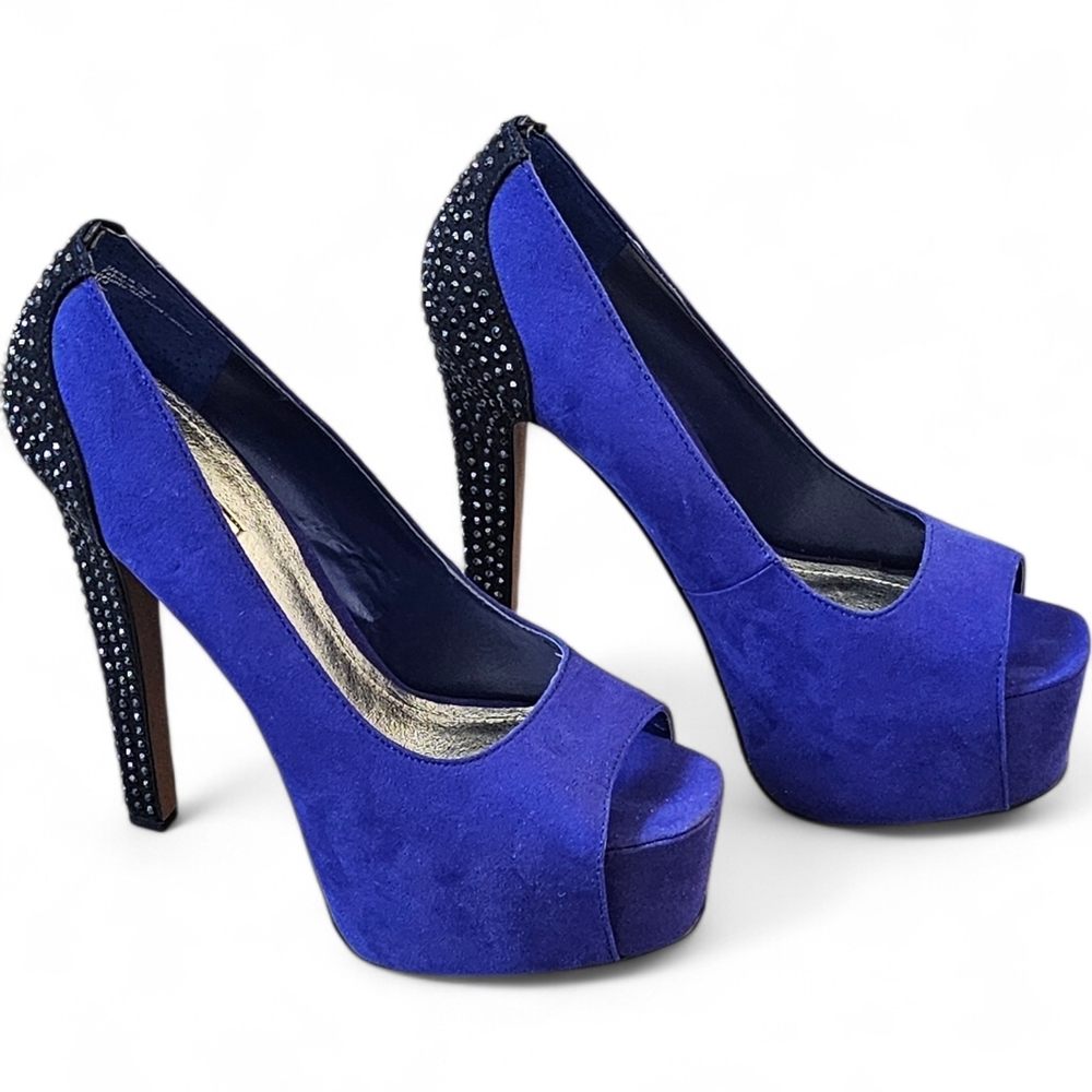 Bakers Blue Peep Toe Heel Size 7.5